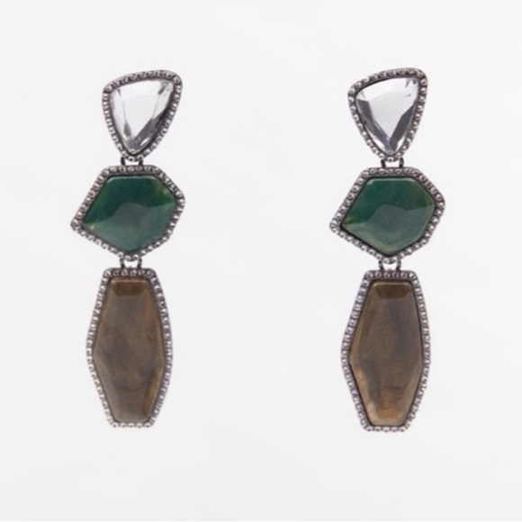 Zara Jewel stone earrings Beautiful & Elegant ✨✨🔥 NWT - Picture 5 of 12